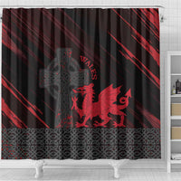 Wales Shower Curtain Celtic Cross Welsh Red Dragon - Wonder Print Shop