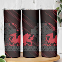 Wales Skinny Tumbler Celtic Cross Welsh Red Dragon - Wonder Print Shop