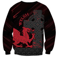 Wales Sweatshirt Celtic Cross Welsh Red Dragon - Wonder Print Shop