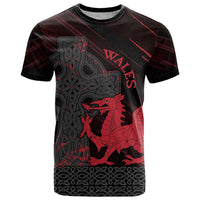 Wales T Shirt Celtic Cross Welsh Red Dragon - Wonder Print Shop