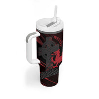 Wales Tumbler With Handle Celtic Cross Welsh Red Dragon - Wonder Print Shop