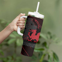 Wales Tumbler With Handle Celtic Cross Welsh Red Dragon - Wonder Print Shop