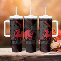 Wales Tumbler With Handle Celtic Cross Welsh Red Dragon - Wonder Print Shop