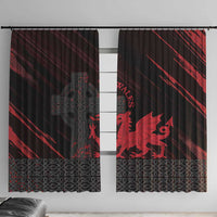 Wales Window Curtain Celtic Cross Welsh Red Dragon - Wonder Print Shop