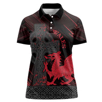 Wales Women Polo Shirt Celtic Cross Welsh Red Dragon - Wonder Print Shop