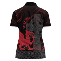 Wales Women Polo Shirt Celtic Cross Welsh Red Dragon - Wonder Print Shop