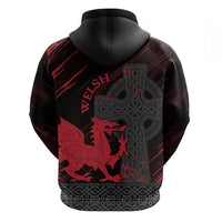 Wales Zip Hoodie Celtic Cross Welsh Red Dragon - Wonder Print Shop