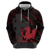 Wales Zip Hoodie Celtic Cross Welsh Red Dragon - Wonder Print Shop