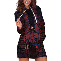Filipino Barong Tagalog Inspired Personalised Hoodie Dress Mabuhay Philippines Festival Polynesian Pattern