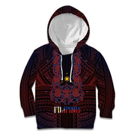 Filipino Barong Tagalog Inspired Personalised Kid Hoodie Mabuhay Philippines Festival Polynesian Pattern