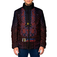 Filipino Barong Tagalog Inspired Personalised Padded Jacket Mabuhay Philippines Festival Polynesian Pattern