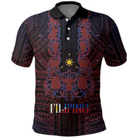 Filipino Barong Tagalog Inspired Personalised Polo Shirt Mabuhay Philippines Festival Polynesian Pattern