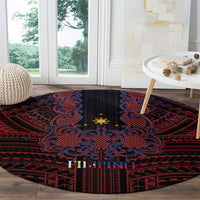 Filipino Barong Tagalog Inspired Round Carpet Mabuhay Philippines Festival Polynesian Pattern