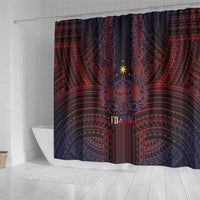 Filipino Barong Tagalog Inspired Shower Curtain Mabuhay Philippines Festival Polynesian Pattern