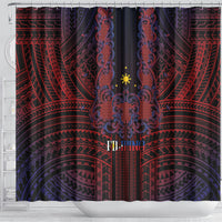 Filipino Barong Tagalog Inspired Shower Curtain Mabuhay Philippines Festival Polynesian Pattern
