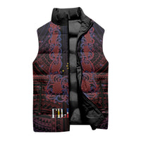 Filipino Barong Tagalog Inspired Personalised Sleeveless Puffer Jacket Mabuhay Philippines Festival Polynesian Pattern