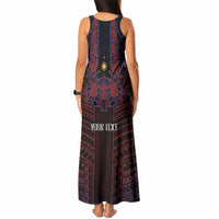 Filipino Barong Tagalog Inspired Personalised Tank Maxi Dress Mabuhay Philippines Festival Polynesian Pattern