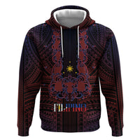 Filipino Barong Tagalog Inspired Personalised Zip Hoodie Mabuhay Philippines Festival Polynesian Pattern