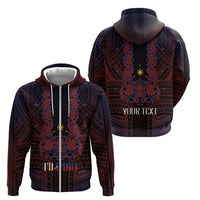 Filipino Barong Tagalog Inspired Personalised Zip Hoodie Mabuhay Philippines Festival Polynesian Pattern