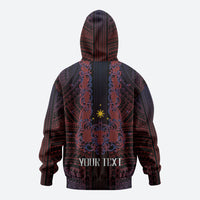 Filipino Barong Tagalog Inspired Personalised Zip Hoodie Mabuhay Philippines Festival Polynesian Pattern