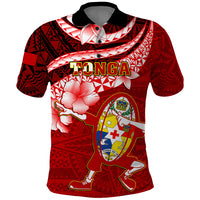 Tonga Rugby Polo Shirt Ikale Tahi Tongan Ngatu Pattern With Dabbing Ball - Wonder Print Shop