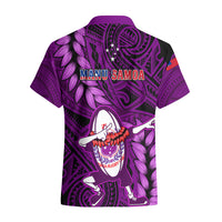 Samoa Rugby Hawaiian Shirt Manu Samoa Ula Fala Dabbing Ball Polynesian Purple Version - Wonder Print Shop