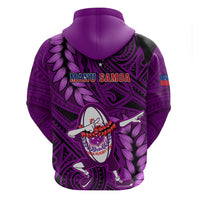 Samoa Rugby Hoodie Manu Samoa Ula Fala Dabbing Ball Polynesian Purple Version - Wonder Print Shop
