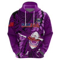 Samoa Rugby Hoodie Manu Samoa Ula Fala Dabbing Ball Polynesian Purple Version - Wonder Print Shop