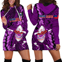 Samoa Rugby Hoodie Dress Manu Samoa Ula Fala Dabbing Ball Polynesian Purple Version - Wonder Print Shop