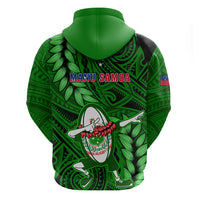 Samoa Rugby Hoodie Manu Samoa Ula Fala Dabbing Ball Polynesian Green Version - Wonder Print Shop