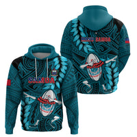 Samoa Rugby Hoodie Manu Samoa Ula Fala Dabbing Ball Polynesian Turquoise Version - Wonder Print Shop