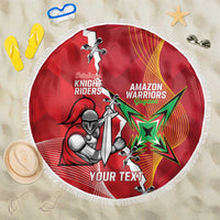 Guyana and Trinbago Cricket Custom Beach Blanket Amazon Warriors Knight Riders Together - Wonder Print Shop