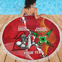 Guyana and Trinbago Cricket Custom Beach Blanket Amazon Warriors Knight Riders Together - Wonder Print Shop