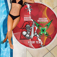 Guyana and Trinbago Cricket Custom Beach Blanket Amazon Warriors Knight Riders Together - Wonder Print Shop