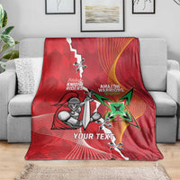 Guyana and Trinbago Cricket Custom Blanket Amazon Warriors Knight Riders Together - Wonder Print Shop