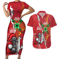 Guyana and Trinbago Cricket Custom Couples Matching Short Sleeve Bodycon Dress and Hawaiian Shirt Amazon Warriors Knight Riders Together - Wonder Print Shop