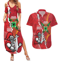 Guyana and Trinbago Cricket Custom Couples Matching Summer Maxi Dress and Hawaiian Shirt Amazon Warriors Knight Riders Together - Wonder Print Shop
