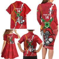 Guyana and Trinbago Cricket Custom Family Matching Long Sleeve Bodycon Dress and Hawaiian Shirt Amazon Warriors Knight Riders Together - Wonder Print Shop