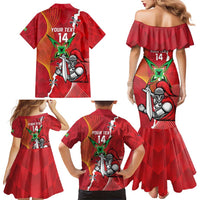 Guyana and Trinbago Cricket Custom Family Matching Mermaid Dress and Hawaiian Shirt Amazon Warriors Knight Riders Together - Wonder Print Shop