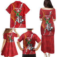 Guyana and Trinbago Cricket Custom Family Matching Puletasi and Hawaiian Shirt Amazon Warriors Knight Riders Together - Wonder Print Shop