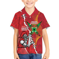 Guyana and Trinbago Cricket Custom Family Matching Short Sleeve Bodycon Dress and Hawaiian Shirt Amazon Warriors Knight Riders Together - Wonder Print Shop