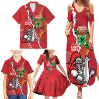 Guyana and Trinbago Cricket Custom Family Matching Summer Maxi Dress and Hawaiian Shirt Amazon Warriors Knight Riders Together - Wonder Print Shop