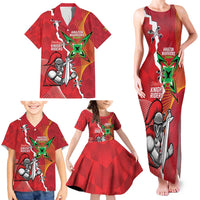 Guyana and Trinbago Cricket Custom Family Matching Tank Maxi Dress and Hawaiian Shirt Amazon Warriors Knight Riders Together - Wonder Print Shop