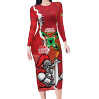 Guyana and Trinbago Cricket Custom Long Sleeve Bodycon Dress Amazon Warriors Knight Riders Together - Wonder Print Shop