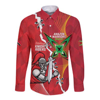 Guyana and Trinbago Cricket Custom Long Sleeve Button Shirt Amazon Warriors Knight Riders Together - Wonder Print Shop