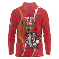 Guyana and Trinbago Cricket Custom Long Sleeve Polo Shirt Amazon Warriors Knight Riders Together - Wonder Print Shop