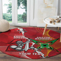 Guyana and Trinbago Cricket Custom Round Carpet Amazon Warriors Knight Riders Together - Wonder Print Shop