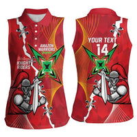 Guyana and Trinbago Cricket Custom Women Sleeveless Polo Shirt Amazon Warriors Knight Riders Together - Wonder Print Shop