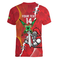 Guyana and Trinbago Cricket Custom Women V-Neck T-Shirt Amazon Warriors Knight Riders Together - Wonder Print Shop