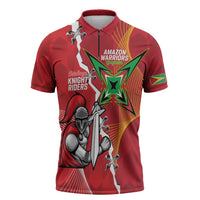 Guyana and Trinbago Cricket Custom Zipper Polo Shirt Amazon Warriors Knight Riders Together - Wonder Print Shop